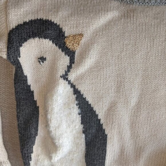 BabyGap Penguin Ivory Knit Sweater Toddler Size 12-18 Months - Picture 5 of 5